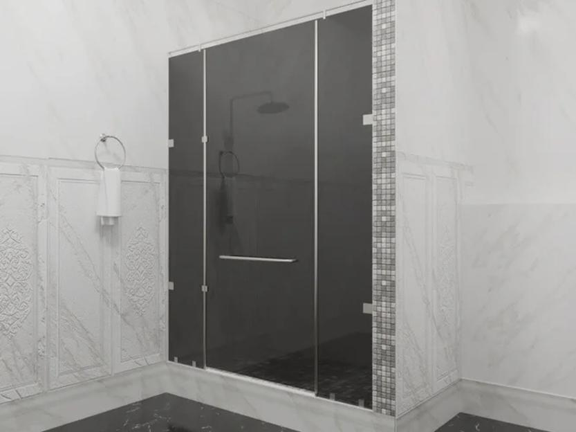 Душевое ограждение КазСтекло КС-200Р матовое чёрное фото 1