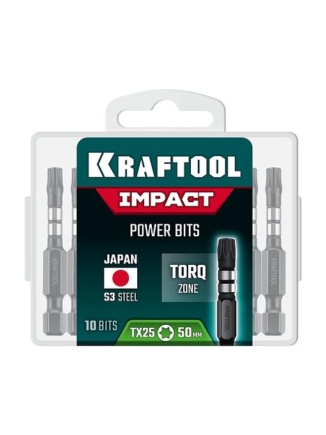 KRAFTOOL Impact TX 25, 50 мм, 10 шт, ударные биты (26195-25-50-S10) фото 2