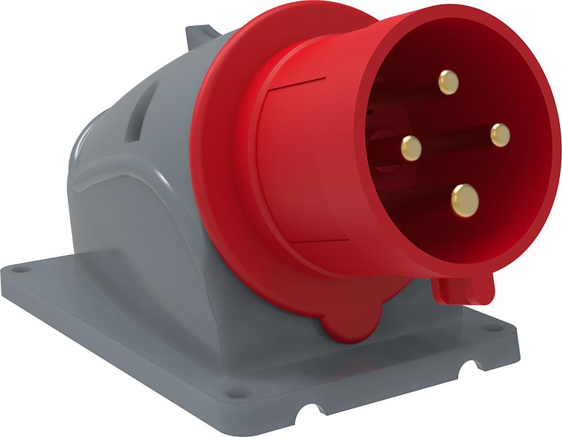 Iek PSN52-032-4 Вилка стационарная ССИ-524 32А-6ч/380-415В 3Р + РЕ IP44 MAGNUM ИЭК фото 1