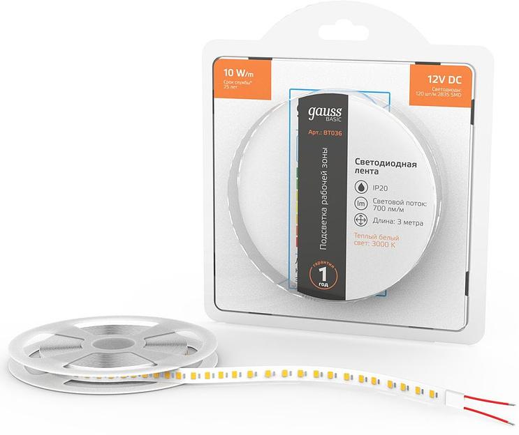 Лента светодиод. Gauss Basic 3м (BT036) фото 2