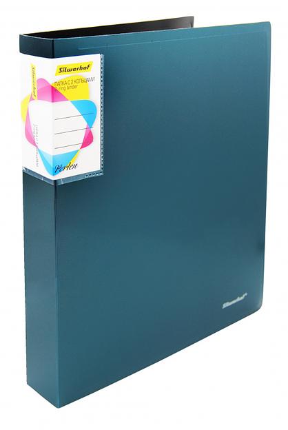 Папка на 2-х кольцах Silwerhof Perlen 271957-75 A4 1мм кор.38мм внутр. с вставкой зеленый металлик фото 2