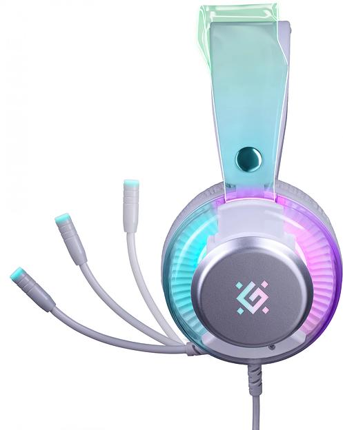 Игровая гарнитура DEFENDER (62490) Glitch белый, RGB фото 2