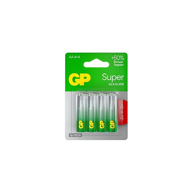 AA Батарейка GP Super Alkaline G-Tech 15А, 8 шт. 1000мAч фото 1
