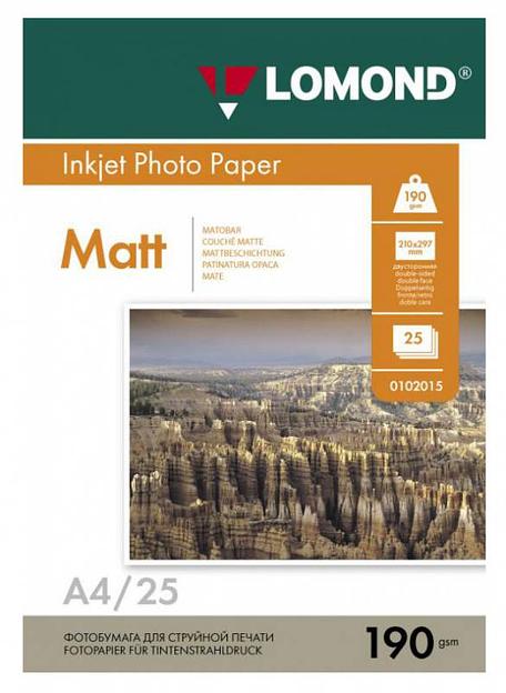 Фотобумага Lomond 0102036 A4/190г/м2/25л./белый матовое для струйной печати фото 1