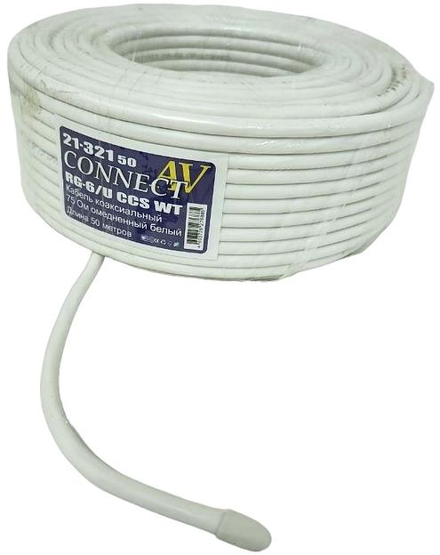 Кабель соединительный антенный Premier 21-321 50м. (катушка:50м) белый (21-321 50) фото 1