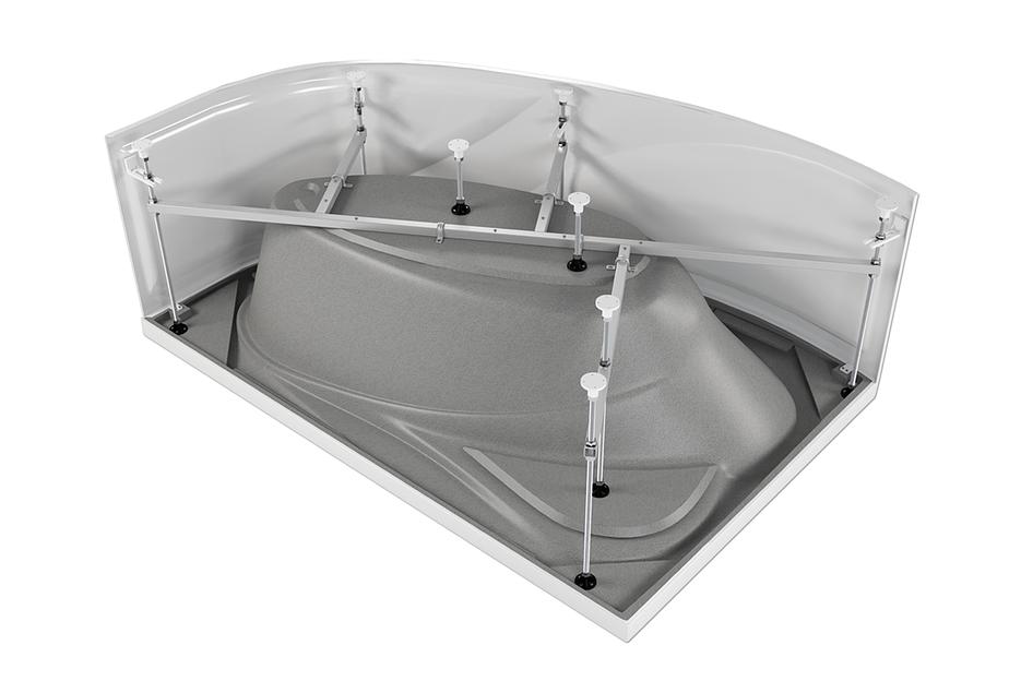 Акриловая ванна «Dolce», правая, белый, асимметричная, 1640х1100 мм, опт фото 3