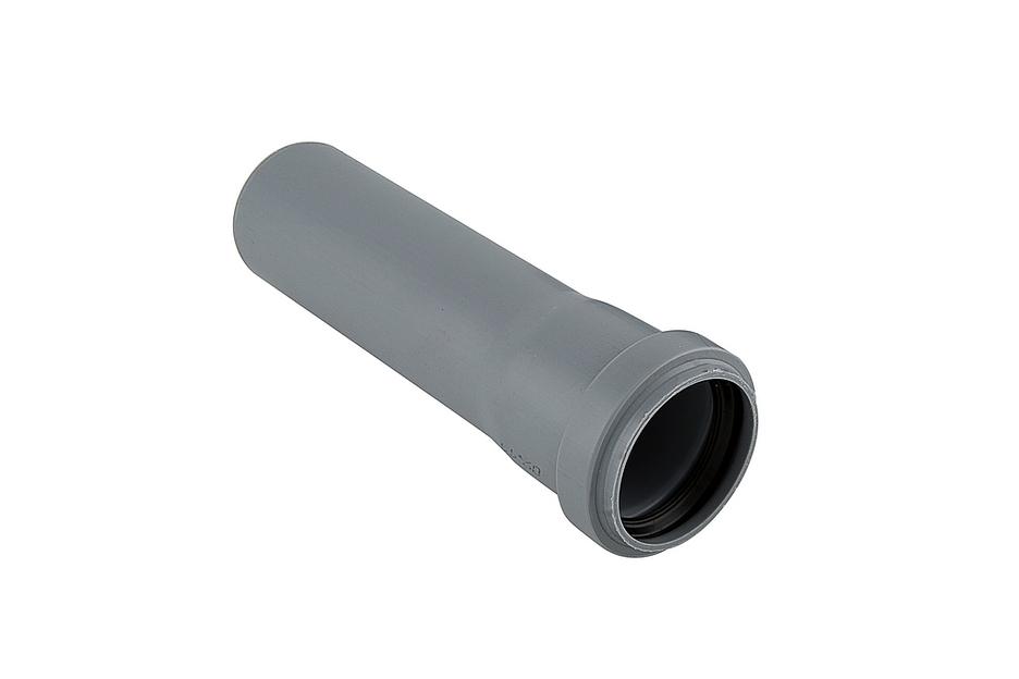 Труба канализационная 110x1500 мм, толщина 2.7, PP однораструбная, серая фото 2
