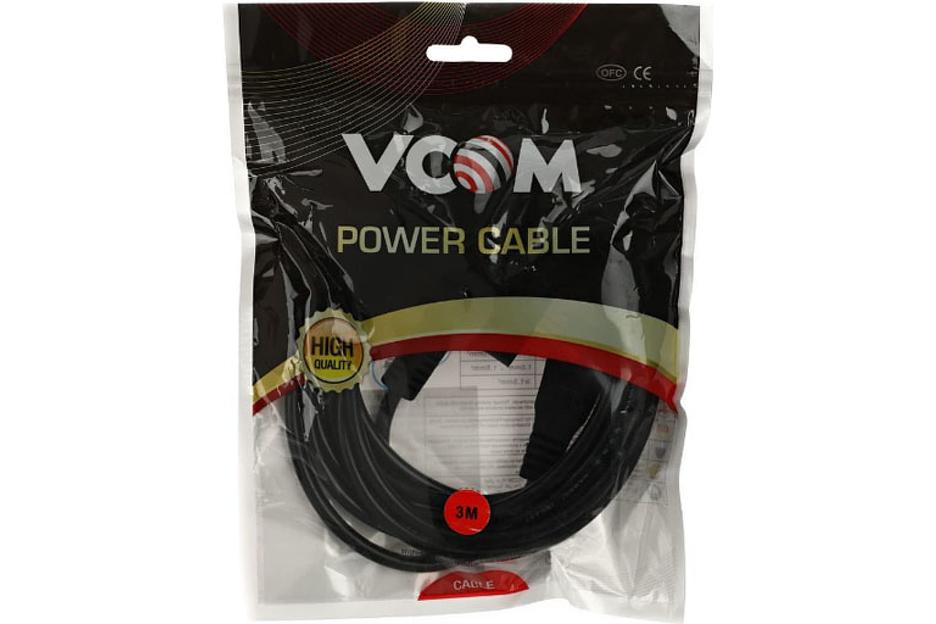 Кабель питания для ноутбуков 3-pin (угловая Евровилка) 3G*0.5mm2 VCOM, 3m VCOM CE022-CU0.5-3M фото 3