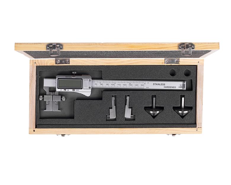 Штангенциркуль со смен. нас. ШЦЦСС- 200 0,01 электр. с калибр. SHAN с поверкой фото 2