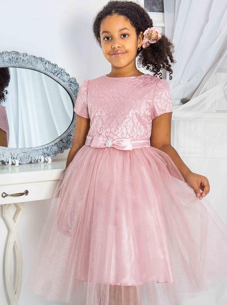 Платье для девочки Энди нарядно, пепельная пудра, 21-194_2, опт фото 1