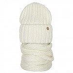 GC-DZ1 Grandcaps (шапка+снуд молодежный двухслойный) Молочный фото 1