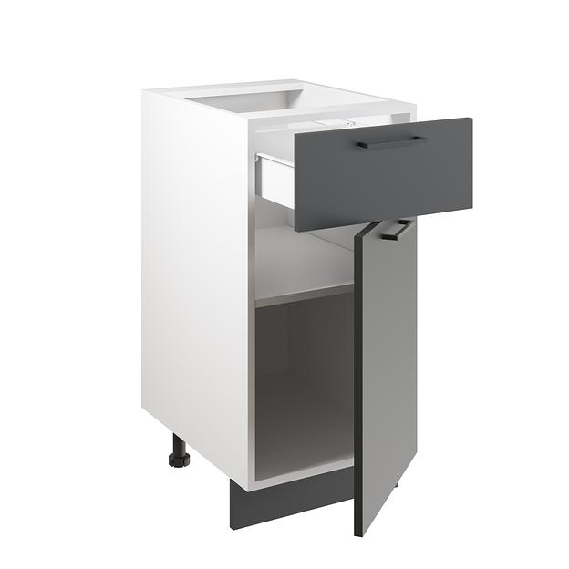 Шкаф-стол 40 см с одним ящиком и с одной дверью Simple Н400-1Я антрацит, белый, опт фото 2