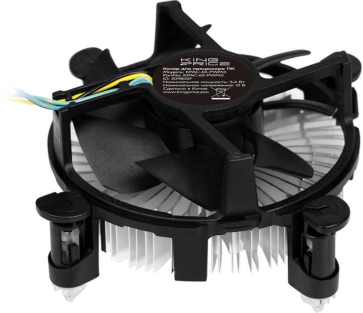 Устройство охлаждения(кулер) KingPrice KPAC-65-PWM3 92x92x25mm Soc-1200/1150/1151/1155 черный 4-pin 18-35dB Al 65W 140gr Ret фото 2