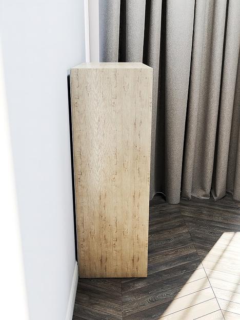 Стеллаж вертикальный с дверцами Wood&Stone «Малави» белый, дуб бунратти 62.8×31.2×93.4 см фото 3