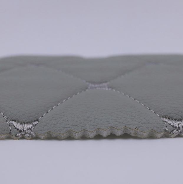 Экокожа ромб, тёмно-серый, нить серая опт фото 2