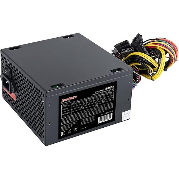 Exegate EX292180RUS-S Блок питания 750W ExeGate 750NPX (ATX, SC, 12cm fan, 24pin, 2x(4+4)pin, 2xPCI-E, 5xSATA, 3xIDE, black, кабель 220V с защитой от выдергивания) фото 1