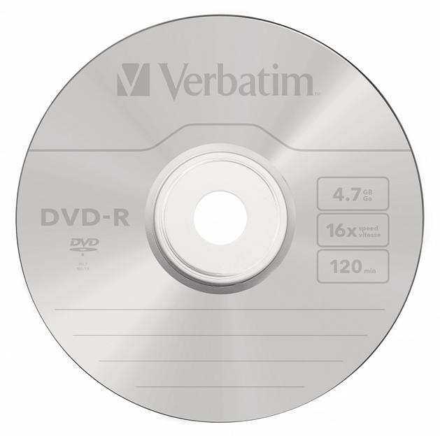 Диск DVD-R Verbatim 4.7Gb 16x Cake Box (50шт) (43548) фото 1