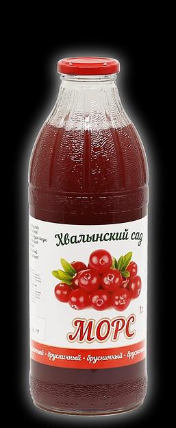 Ягодно-фруктовый морс «Брусника» в стеклянной бутылке, 1 л, опт фото 1