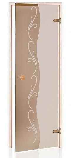 Дверь для сауны ANDRES стекло бронз.19х7 с рисунком TLD-6 фото 1