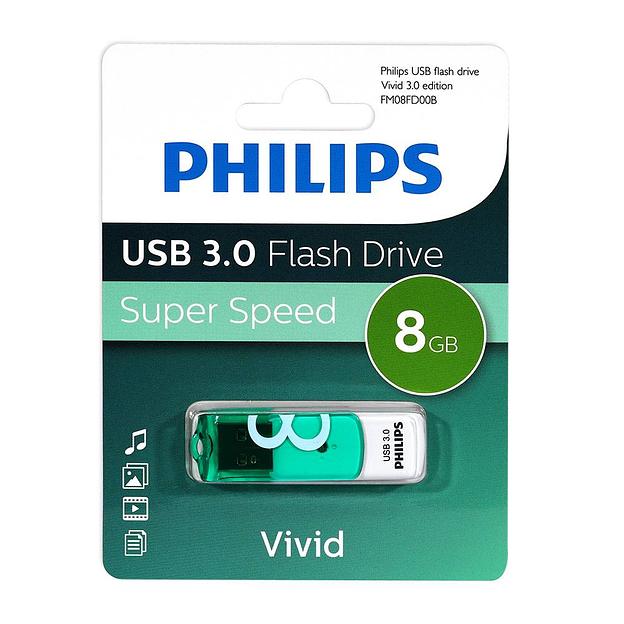 Флеш накопитель 8GB PHILIPS VIVID3.0 8GB, USB 3.0 фото 1