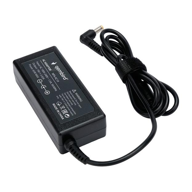 Gembird Блок питания для ноутбуков Asus, Toshiba 19В/3,42А, 65Вт, 1 штекер 5,5х2,5мм (NPA-AC19) фото 1