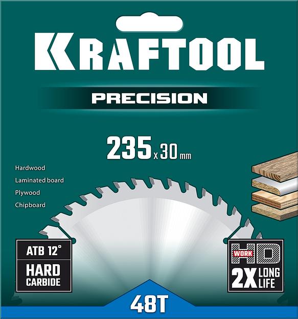 KRAFTOOL Precision, 235 х 30 мм, 48Т, пильный диск по дереву (36952-235-30) фото 5