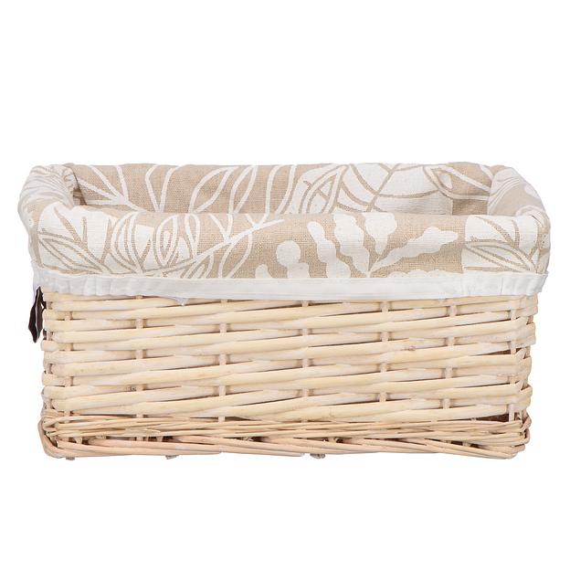 Корзина стеллажная "Листья", Д280 Ш190 В130, бежевая фото 1