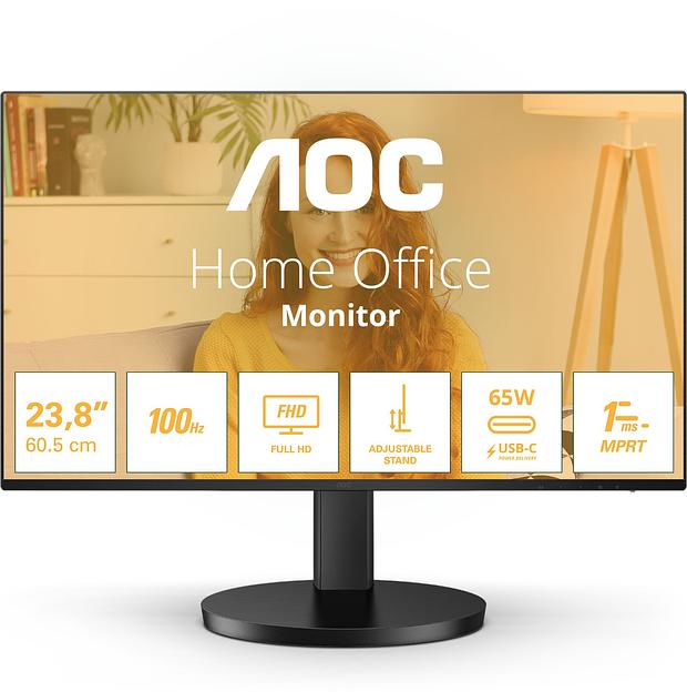 Монитор AOC 27" 27B3CF2 черный IPS LED 4ms 16:9 HDMI матовая HAS Piv 1300:1 250cd 178гр/178гр 1920x1080 100Hz FHD USB 5.6кг фото 2