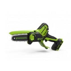 GreenWorks G24MCS10K2 Цепная мини пила аккумуляторная, 24V, 10см, c 1хАКБ 2Ач и ЗУ [2008207UA] фото 1