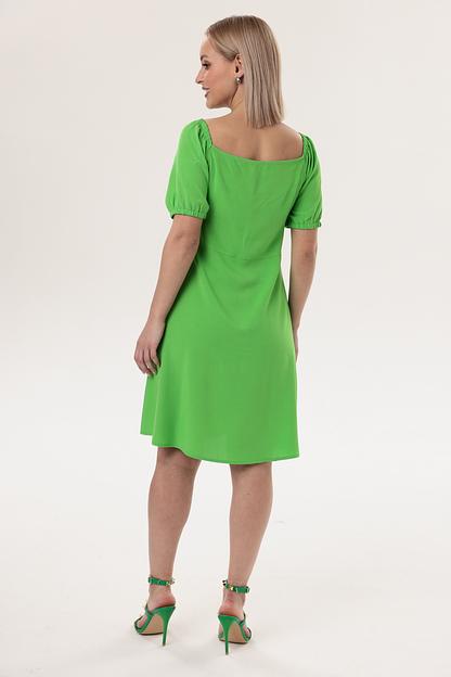 Платье штапель  6074/03/Зеленый лайм  фото 9