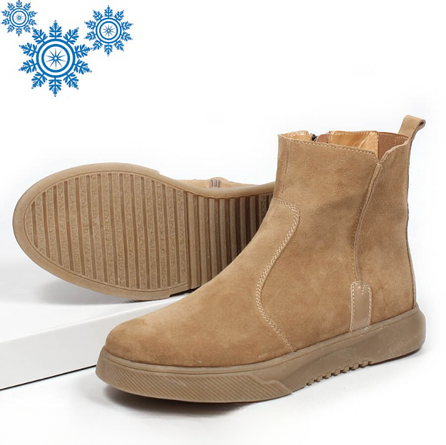 Зимние ботинки TAIS на шерстяной подкладке, арт.MT345-Ш рыжая замша ОПТ фото 2