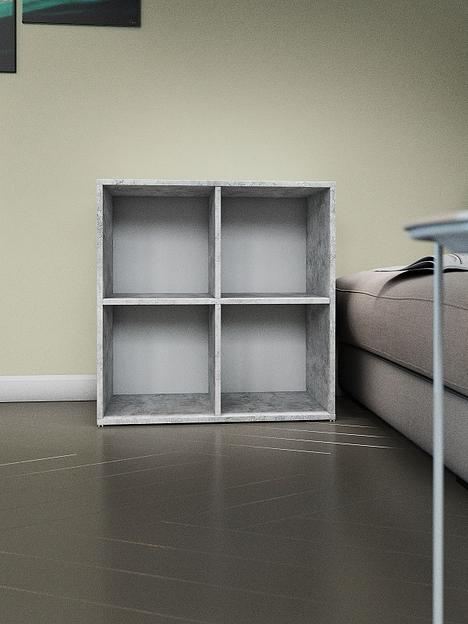 Стеллаж 2×2 4-секционный Wood&Stone «Малави» 320 цемент светлый 68.8×34.5×69.3 см фото 5