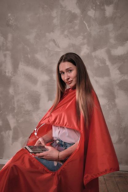 Пеньюар красный FSK с окошком опт фото 1