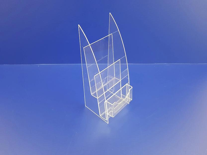 Подставка для буклетов ф-а6(2 яруса)с визитницей. фото 1