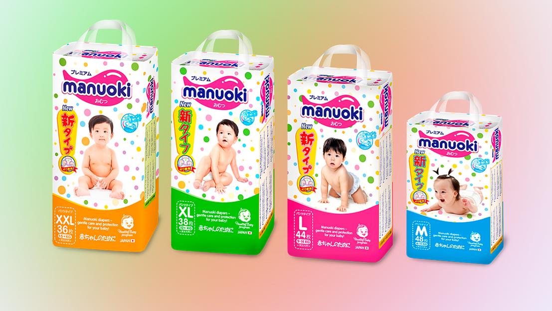 Подгузники-трусики Manuoki «Panties 3Ds» размер M (6-11 кг) 48 шт фото 2