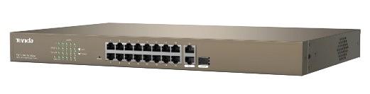 Tenda F1218P-16-250W Коммутатор управляемый PoE, 18 портов, 16х100 Мбит/с, 2x1 Гбит/с, SFP 1x1 Гбит/с фото 1