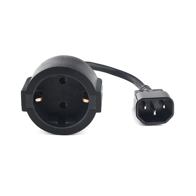 Кабель питания EU-Schuko/IEC320-C14, 220B, 10А, 0.15м фото 1