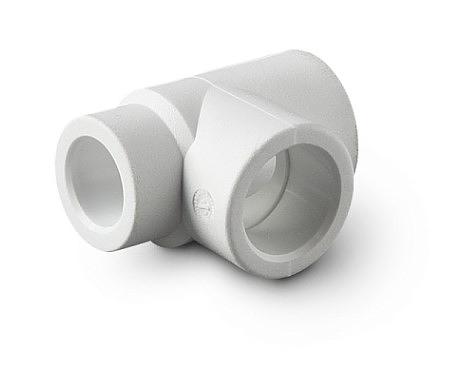 Тройник переходной 25x25x20 полипропиленовый PPR белый фото 1