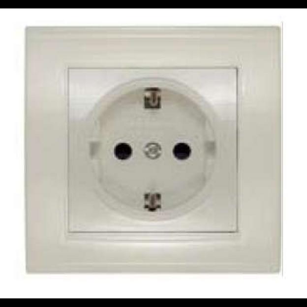 Розетка 1-м СП Бриллиант 16А IP20 с заземл. защ. шторки сл. кость UNIVersal 7948851 фото 1