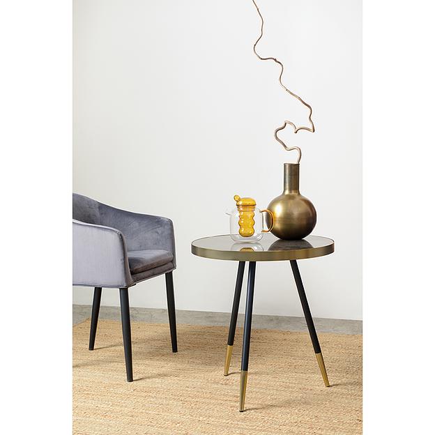 Столик Hedda, Ø55 см, черный/матовое золото фото 3