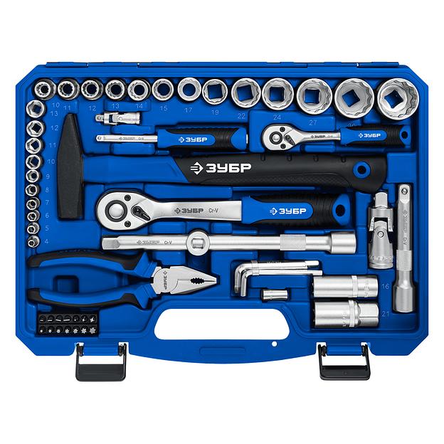 ЗУБР Универсал-76, 76 предм., (1/2″+ 1/4″), универсальный набор инструмента, Профессионал (27670-H76) фото 6