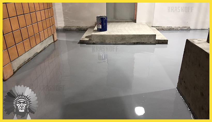 Полиуретановый наливной пол - ПОЛИНАЛИВ (Kraskoff Pro) 20кг RAL 7040 фото 2