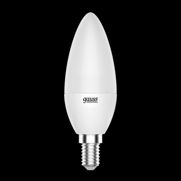 Лампа светодиодная Gauss Elementary 10Вт цок.:E14 свеча 220B 4100K св.свеч.бел.нейт. C37 (упак.:1шт) (33120) фото 1