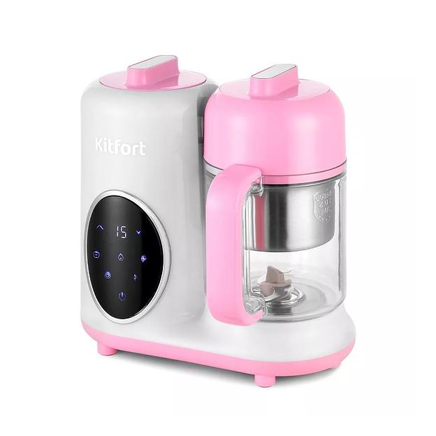 Блендер-пароварка Kitfort КТ-2326-1 бело-розовый фото 1