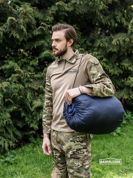 Спальный мешок туристический синий фото 3