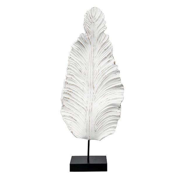 Деревянная статуэтка Перо, Д170 Ш80 В520, бело-черный фото 1