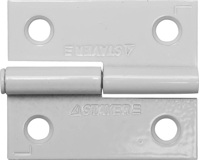 STAYER 50 x 43 x 1.8 мм, разъемная, левая, цвет белый, карточная петля (37613-50-2L) фото 1