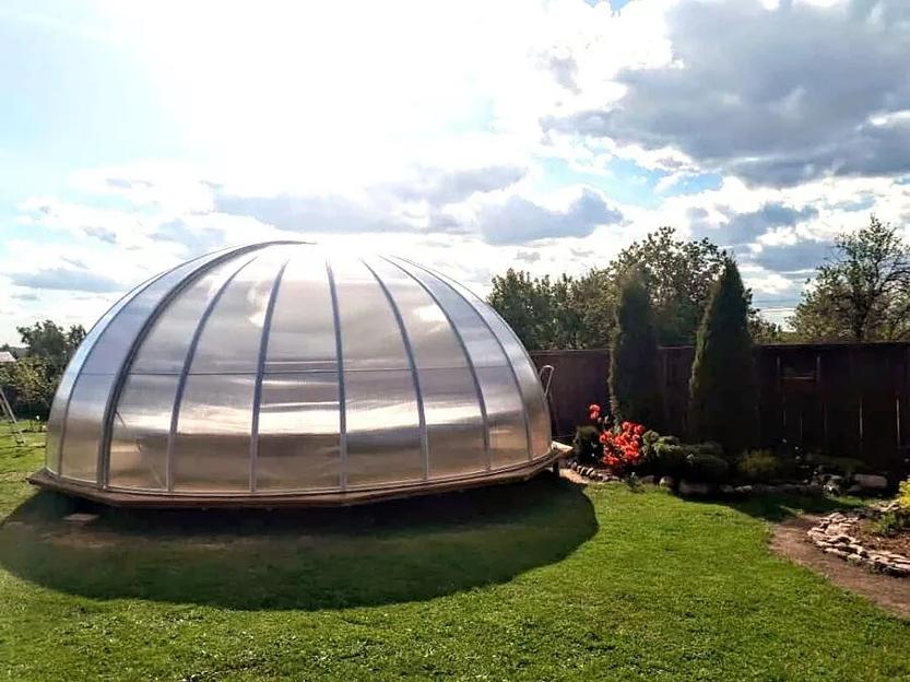 Круглый павильон для бассейна из поликарбоната от 4 м фото 3