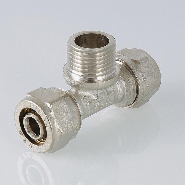 Фитинг обжимной тройник с переходом на наружную резьбу опт фото 7