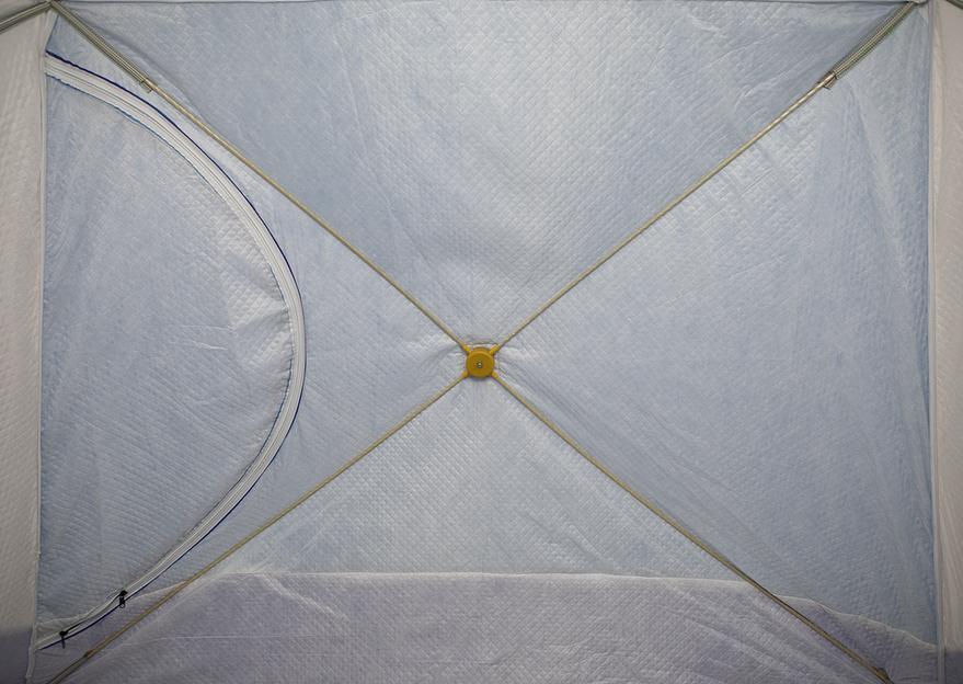 Палатка СТЭК куб 4 трехслойная(дышащая) выход под трубу, 250*250*200 см. фото 6